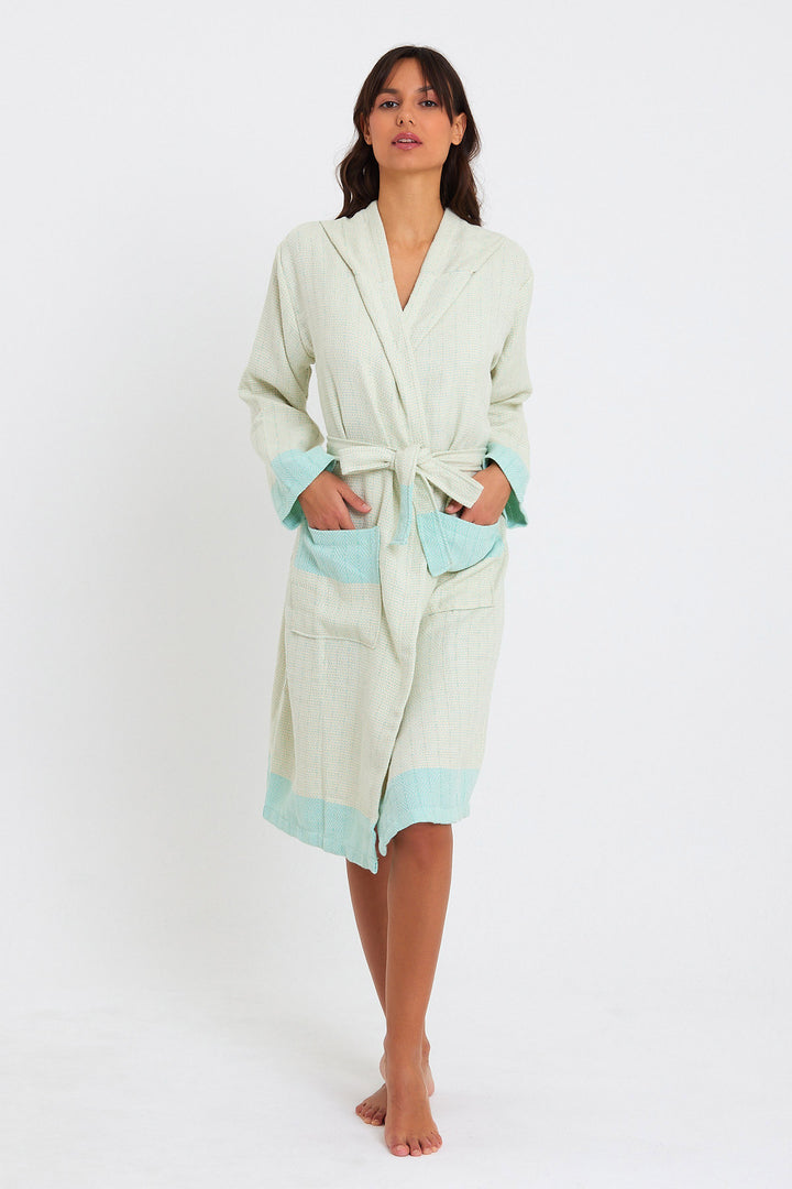 Tuval Bathrobe | Sauna Bathrobe - madeathand.com