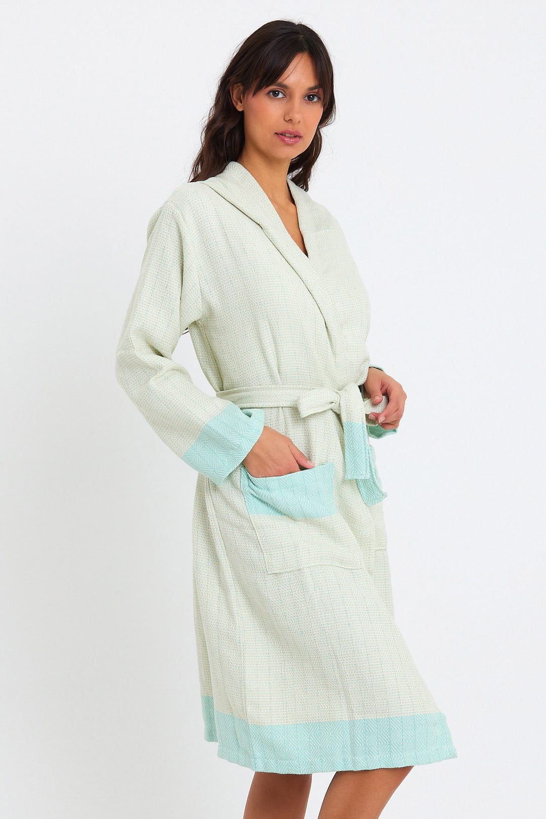 Tuval Bathrobe | Sauna Bathrobe - madeathand.com