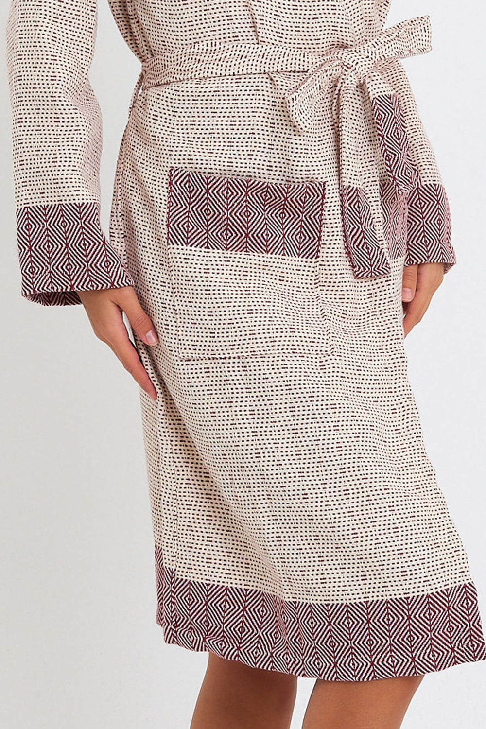 Tuval Bathrobe - Bordeaux | Sauna Bathrobe - madeathand.com