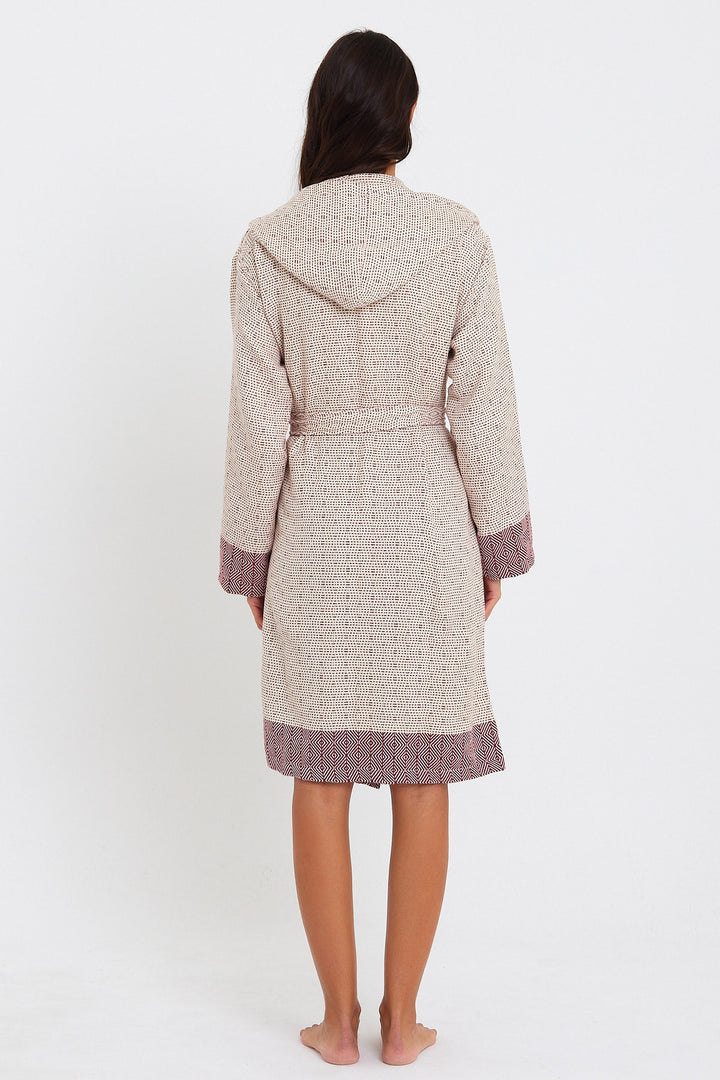 Tuval Bathrobe - Bordeaux | Sauna Bathrobe - madeathand.com
