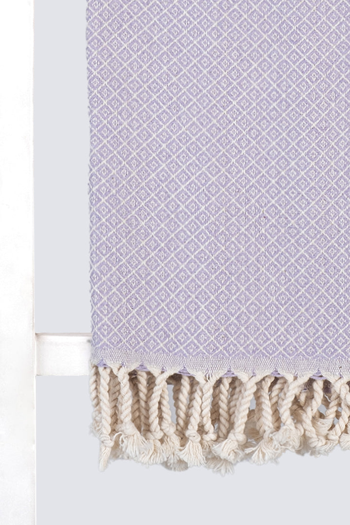 LIDA TURKISH TOWEL - BEACH TOWEL-  HAMMAM TOWEL  -  LILAC- MADEATHAND.COM