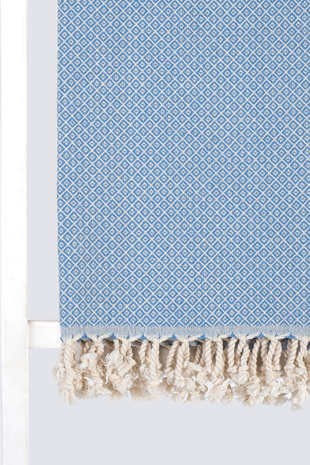 LIDA TURKISH TOWEL - BEACH TOWEL-  HAMMAM TOWEL  -  NOVA BLUE - MADEATHAND.COM