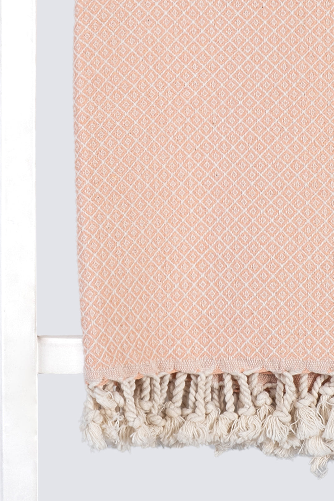 LIDA TURKISH TOWEL - BEACH TOWEL-  HAMMAM TOWEL  -  PEACH - MADEATHAND.COM