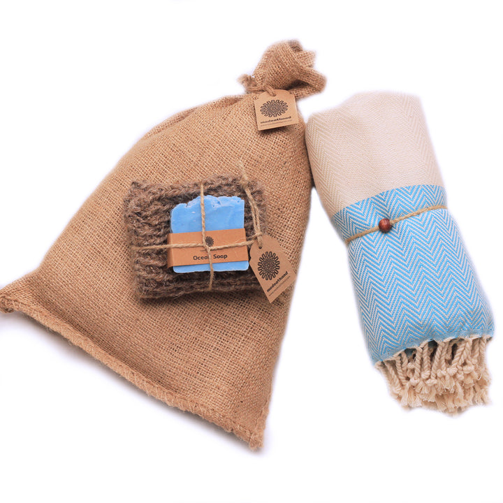Bad & Lichaam - Herringbone Blauw