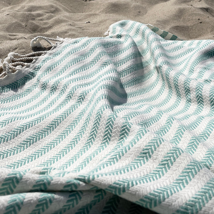 Duocolor Herringbone Turkish Towel - madeathand.nl