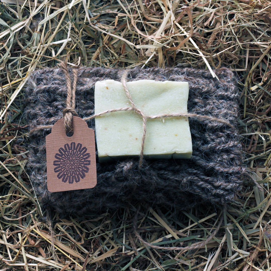 Goat Hair Bath Glove with Bay Leaf & Olive Oil Soap