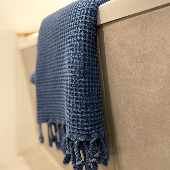 Waffle Stone Washed Pestemal Turkish Towel  - madeathand.com