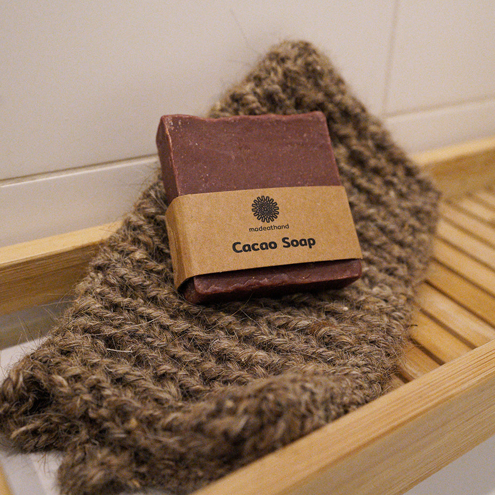 Goat Hair Bath Glove with  Cacao Soap