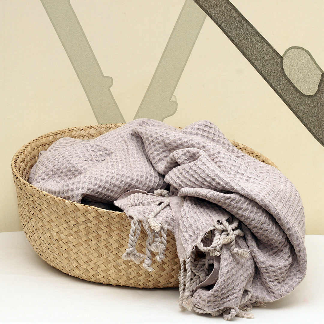 Waffle Stone Washed Pestemal Turkish Towel  - madeathand.com