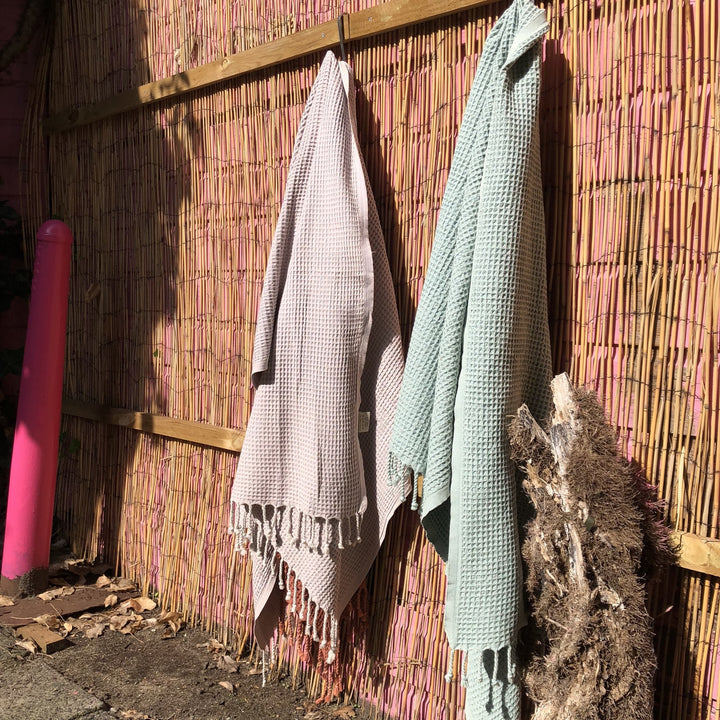 Waffle Stone Washed Pestemal Turkish Towel  - madeathand.com