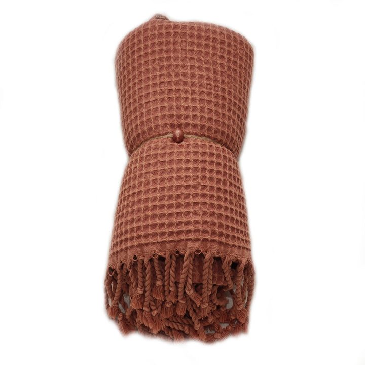 Waffle Stone Washed Pestemal Turkish Towel  - madeathand.com