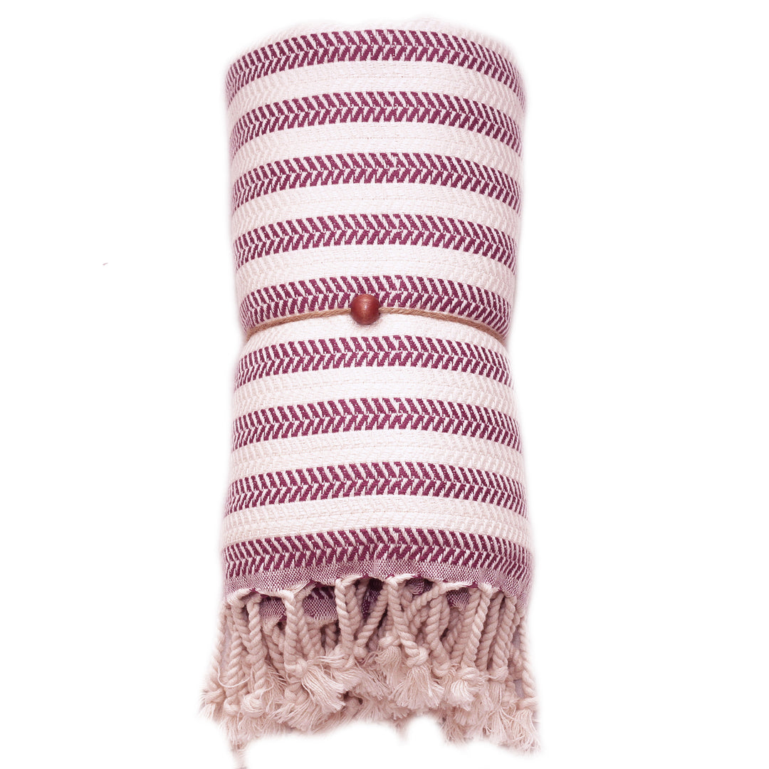 Duocolor Herringbone Turkish Towel - madeathand.nl