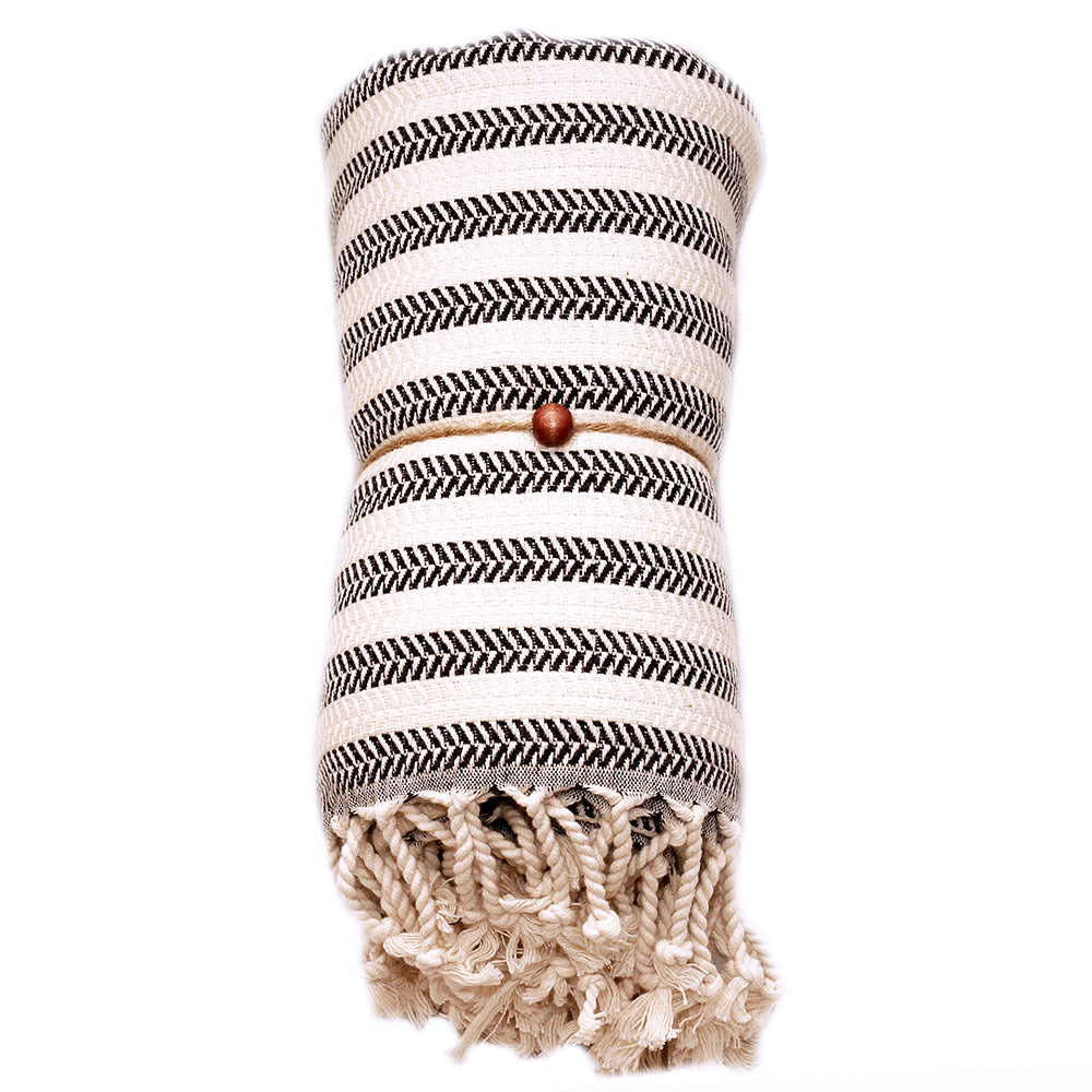 Duocolor Herringbone Turkish Towel - madeathand.nl