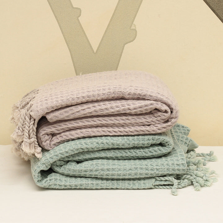 Waffle Stone Washed Pestemal Turkish Towel  - madeathand.com