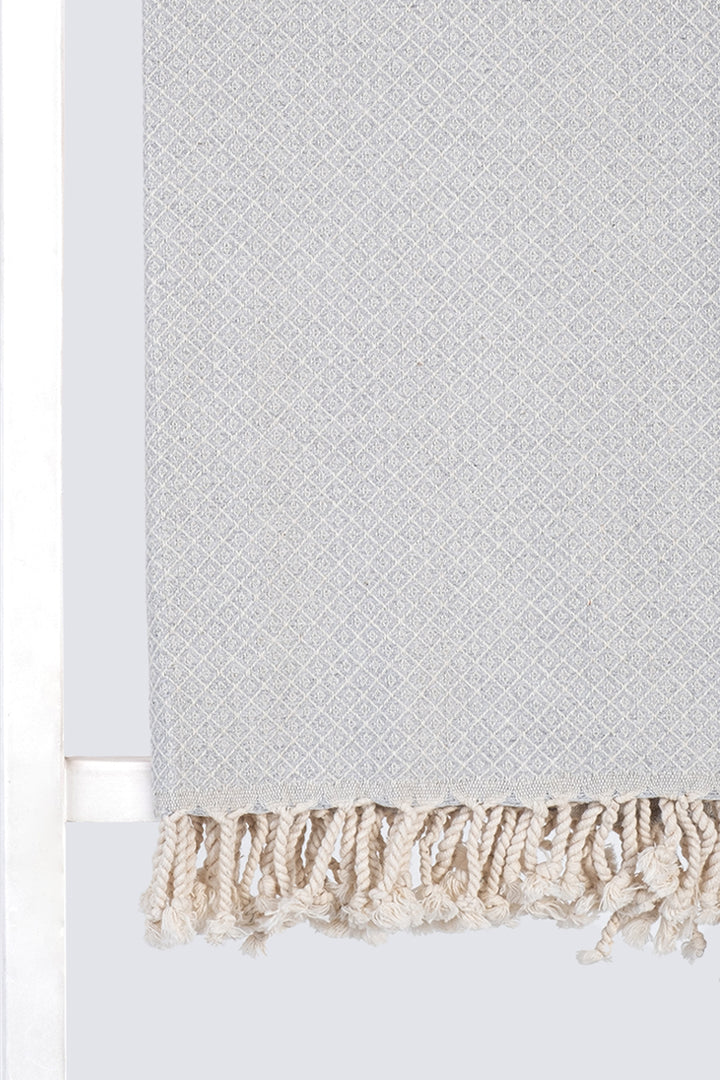 LIDA TURKISH TOWEL - BEACH TOWEL-  HAMMAM TOWEL  -  GRAY - MADEATHAND.COM