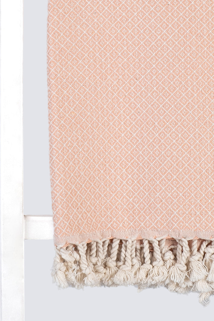 LIDA TURKISH TOWEL - BEACH TOWEL-  HAMMAM TOWEL  -  PEACH - MADEATHAND.COM