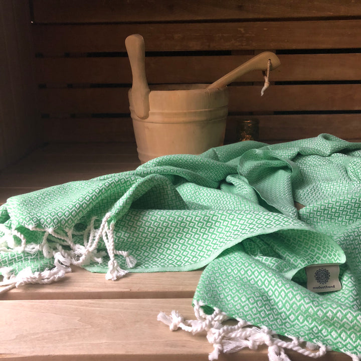 Crystal Green Pestemal Towel  - madeathand.com