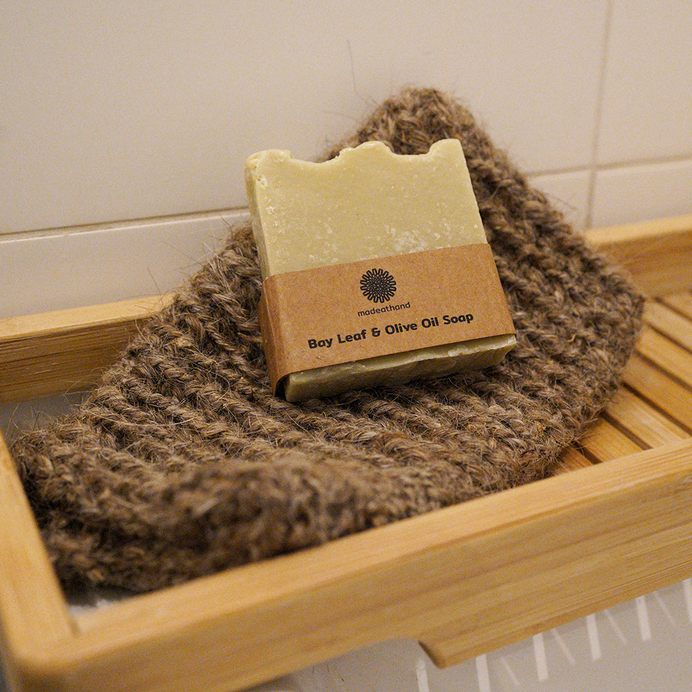 Goat Hair Bath Glove with Bay Leaf & Olive Oil Soap