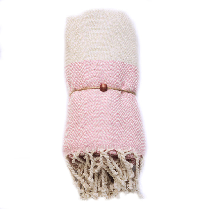 Herringbone Pink Pestemal Towel - madeathand.com