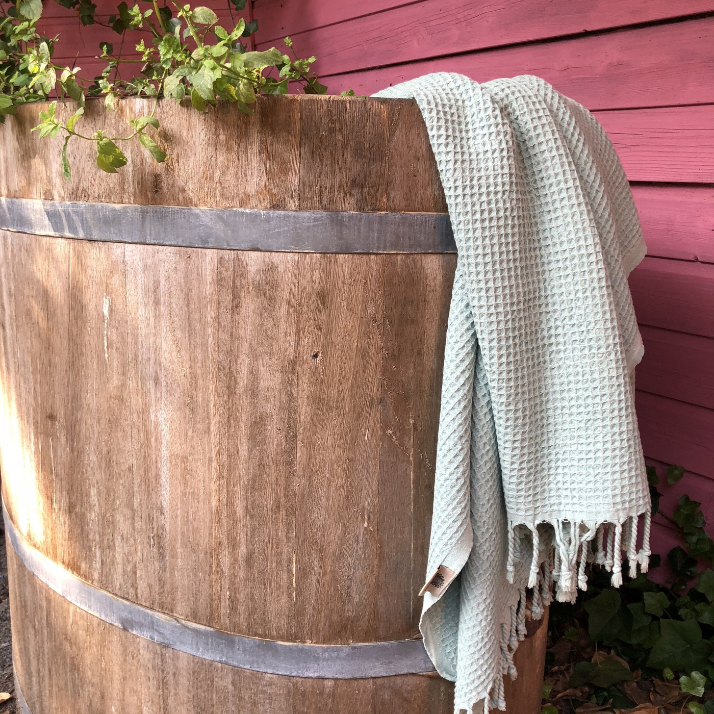 Waffle Stone Washed Pestemal Turkish Towel  - madeathand.com