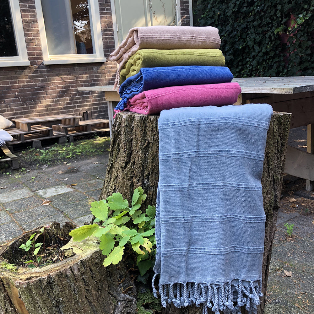 Stone Washed Pestemal Turkish Towel - madeathand.nl