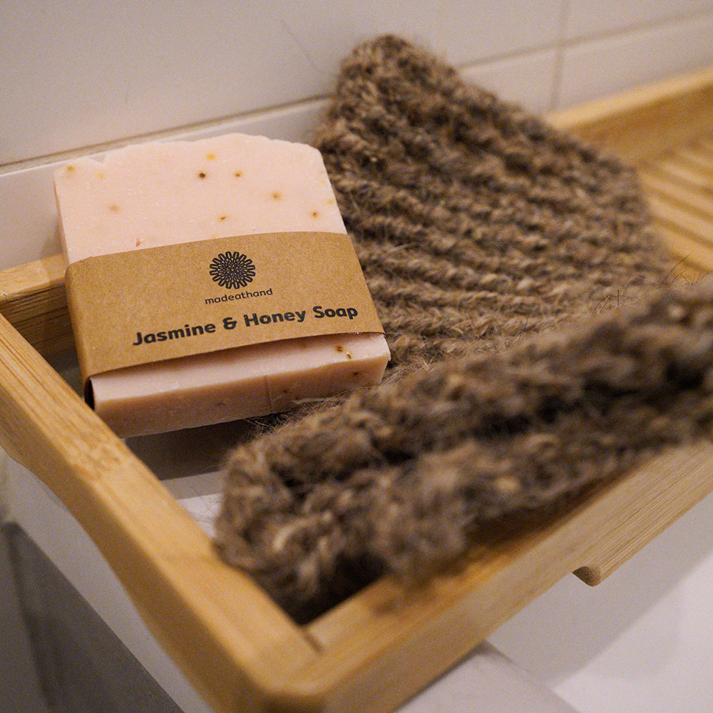 Goat Hair Bath Glove with Jasmine & Honey Soap