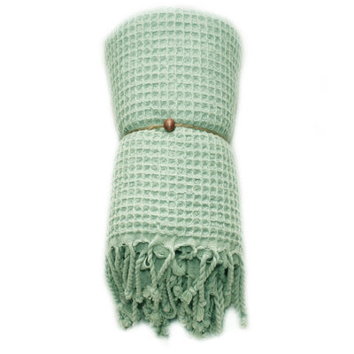 Waffle Stone Washed Pestemal Turkish Towel  - madeathand.com