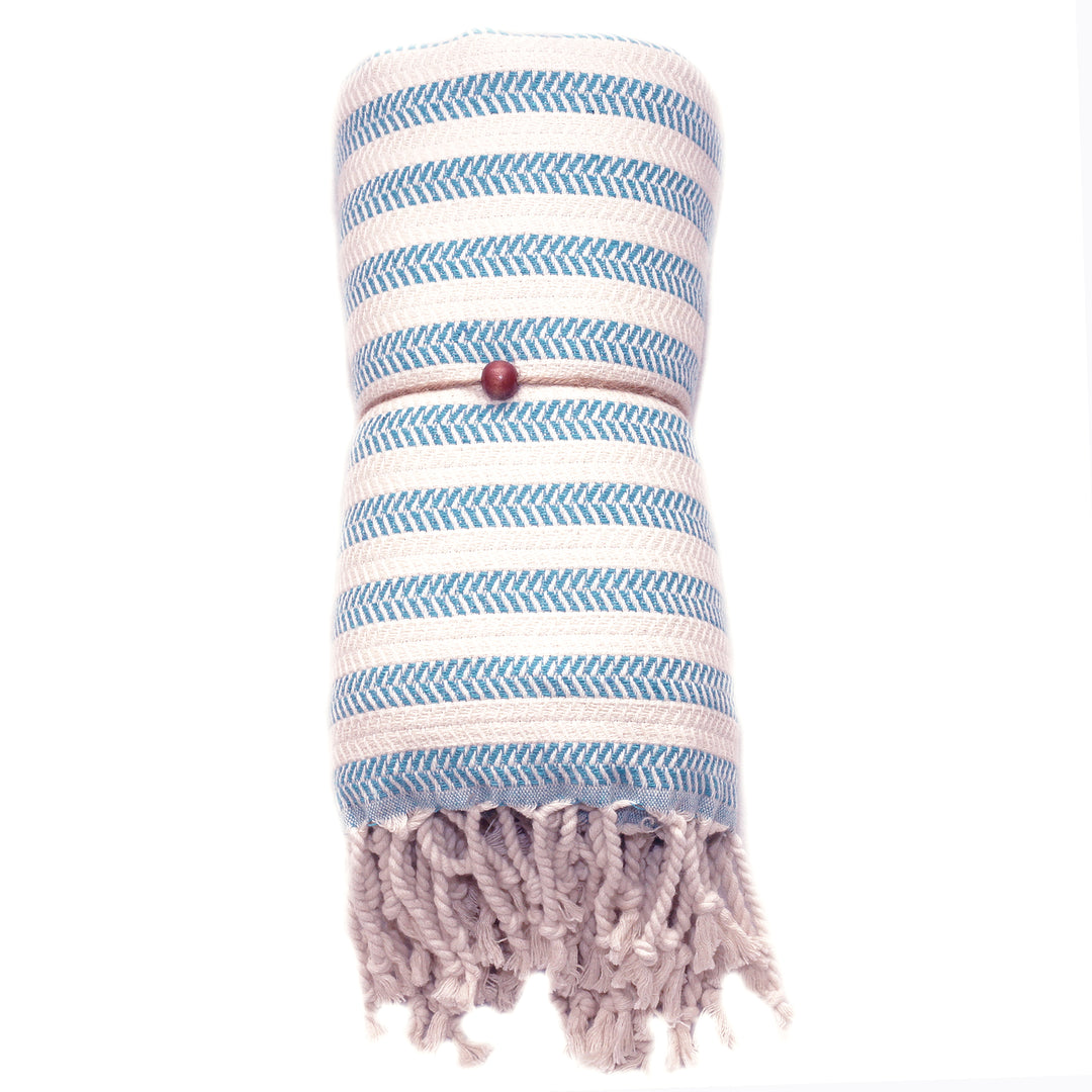 Duocolor Herringbone Turkish Towel - madeathand.nl